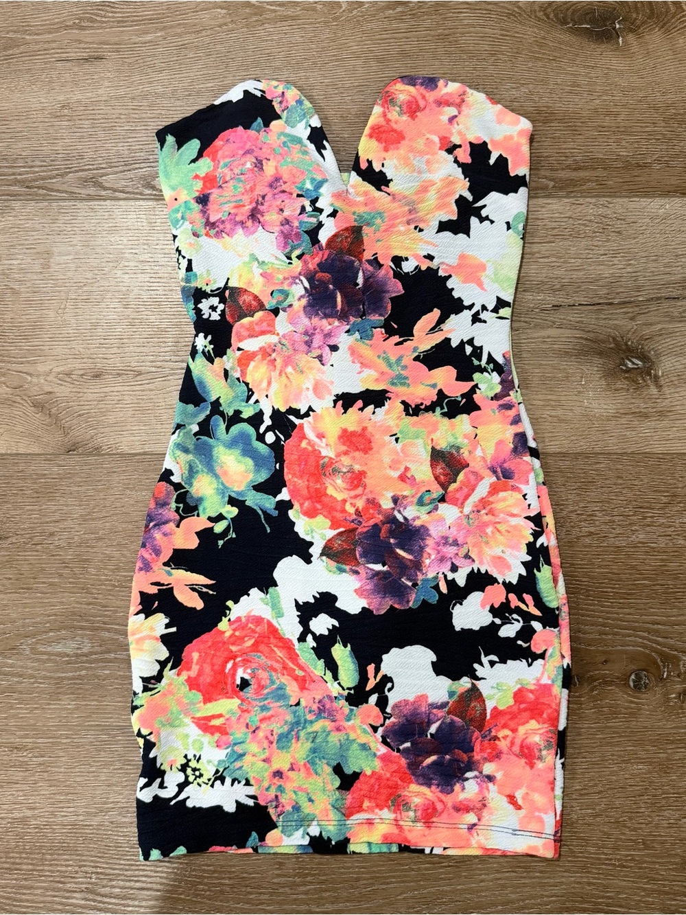 Floral Strapless Bodycon Mini Dress